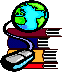 books, globe, pc mouse